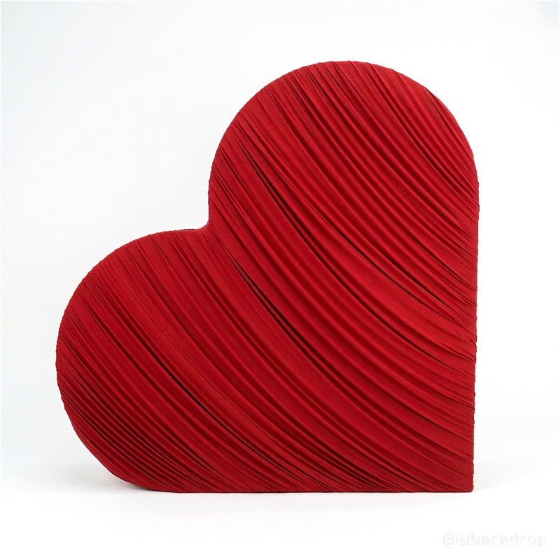 3D 8x8ft Double Layer Side Laying Heart for Party Decor Backdrop Stand-ubackdrop