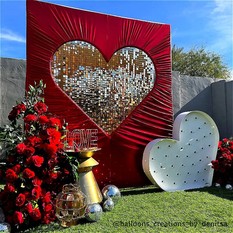 6x6.8ft Cutout Heart Frame for Wedding Party Decor Backdrop Stand-ubackdrop