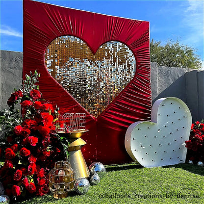 6x6.8ft Cutout Heart Frame for Wedding Party Decor Backdrop Stand-ubackdrop