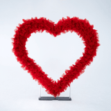 8x8ft 3D Handmade Red Cutout Heart Tulle Backdrop For Wedding & Valentines