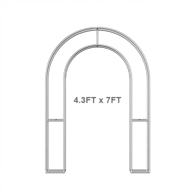 4.3x7ft 3D Dual-Tube Ruched Fabric Cover Arch Stand for Event Decor-ubackdrop