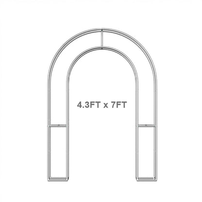 4.3x7ft 3D Dual-Tube Ruched Fabric Cover Arch Stand for Event Decor-ubackdrop