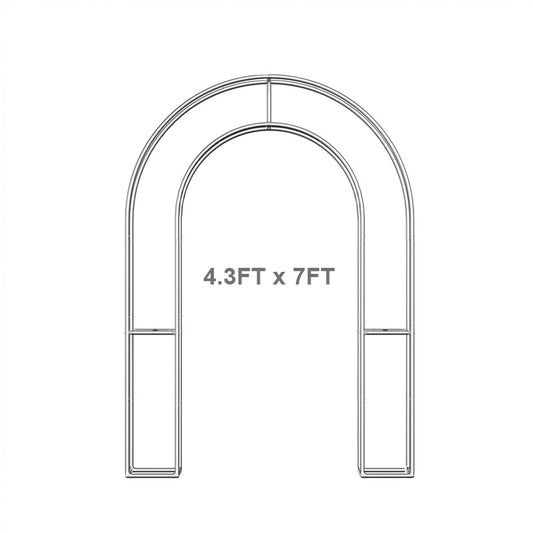 4.3x7ft 3D Dual-Tube Ruched Fabric Cover Arch Stand for Event Decor-ubackdrop