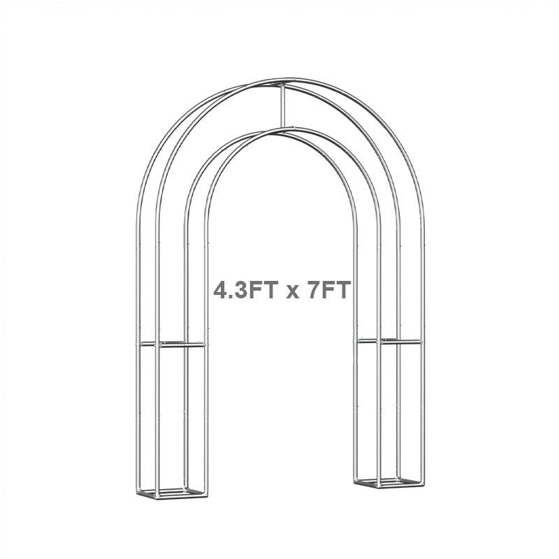4.3x7ft 3D Dual-Tube Ruched Fabric Cover Arch Stand for Event Decor-ubackdrop
