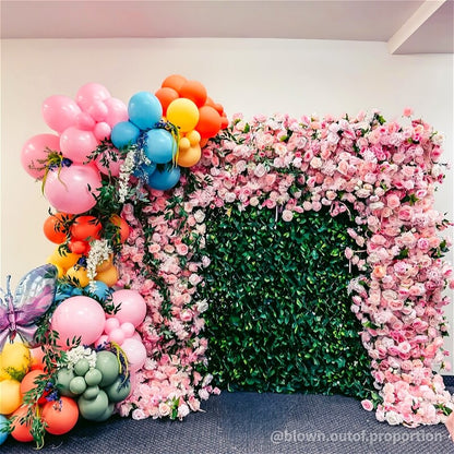 Pink Fabric Artificial Flower Wall Arch Wedding Birthday Party Decoration-ubackdrop