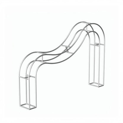 9.8x6.3FT 3D Double Layer Wave Arches Stand Party Backdrop Stand-ubackdrop