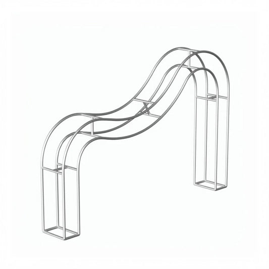 9.8x6.3FT 3D Double Layer Wave Arches Stand Party Backdrop Stand-ubackdrop