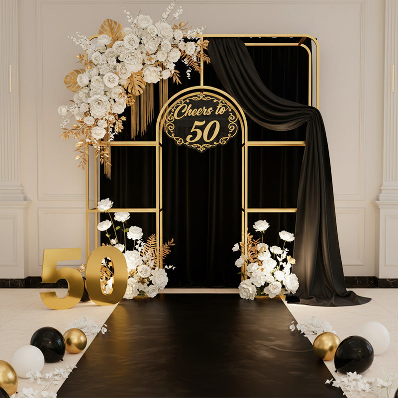 Curved Wedding Arch Double Layer Party Decoration Flower Arch-ubackdrop