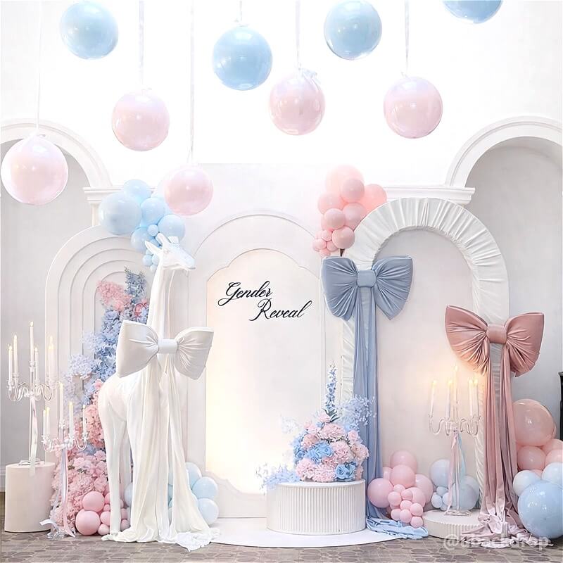 4.3x7ft 3D Dual-Tube Ruched Fabric Cover Arch Stand for Event Decor-ubackdrop