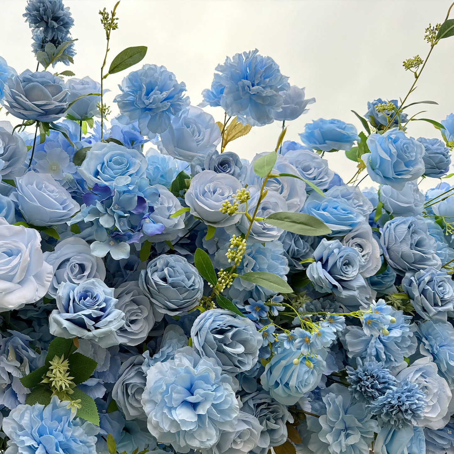 Blue Roses Fabric Artificial Arch Flower Wall-ubackdrop