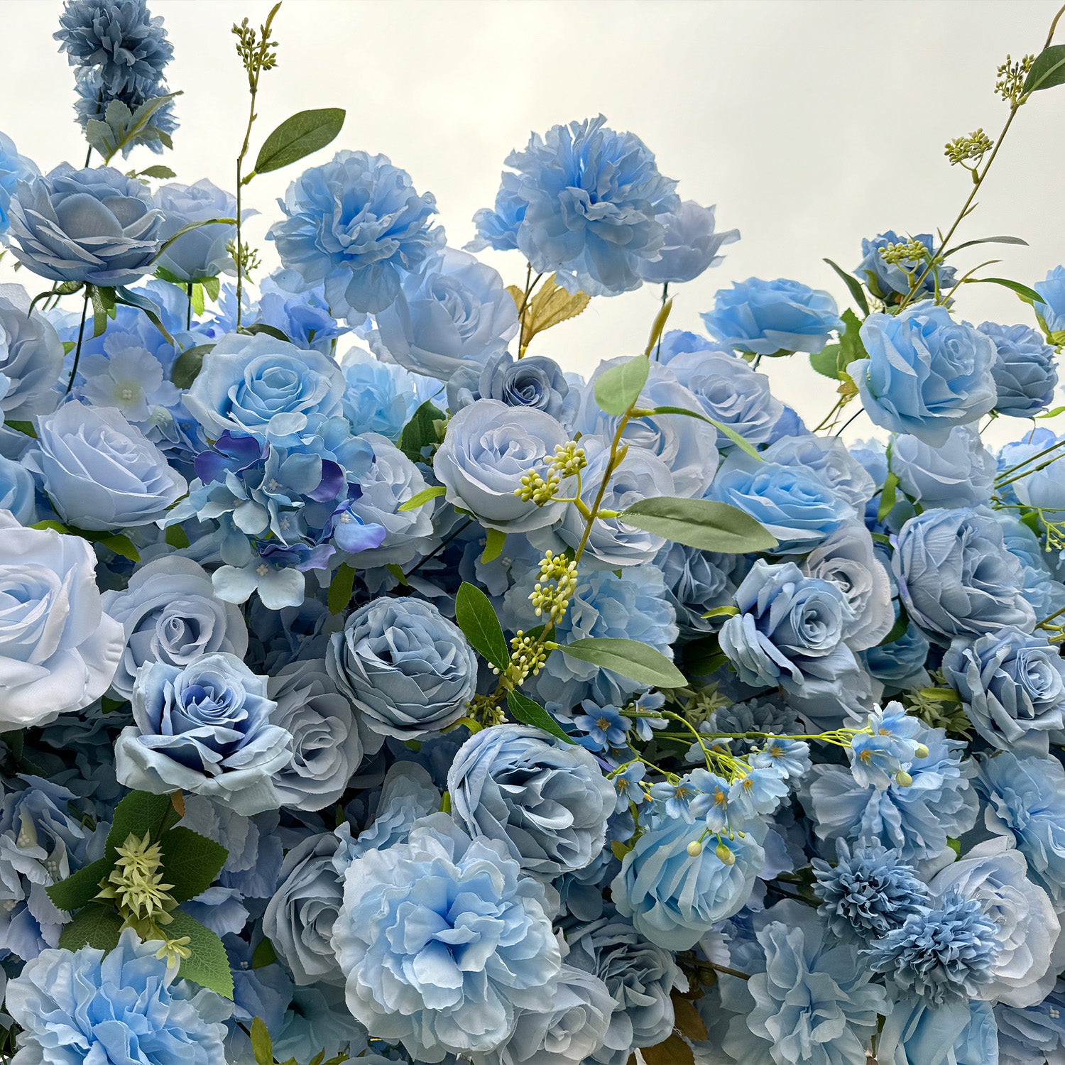 Blue Roses Fabric Artificial Arch Flower Wall-ubackdrop