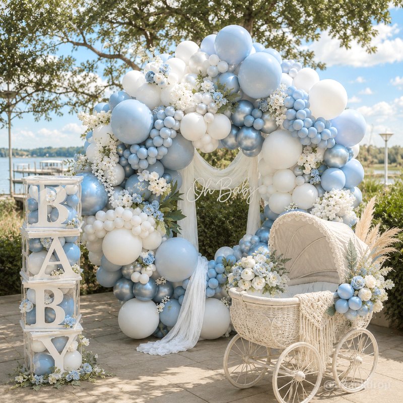 6.5ft Round Gold Aluminum Balloon Arch Stand for Event Decor-ubackdrop