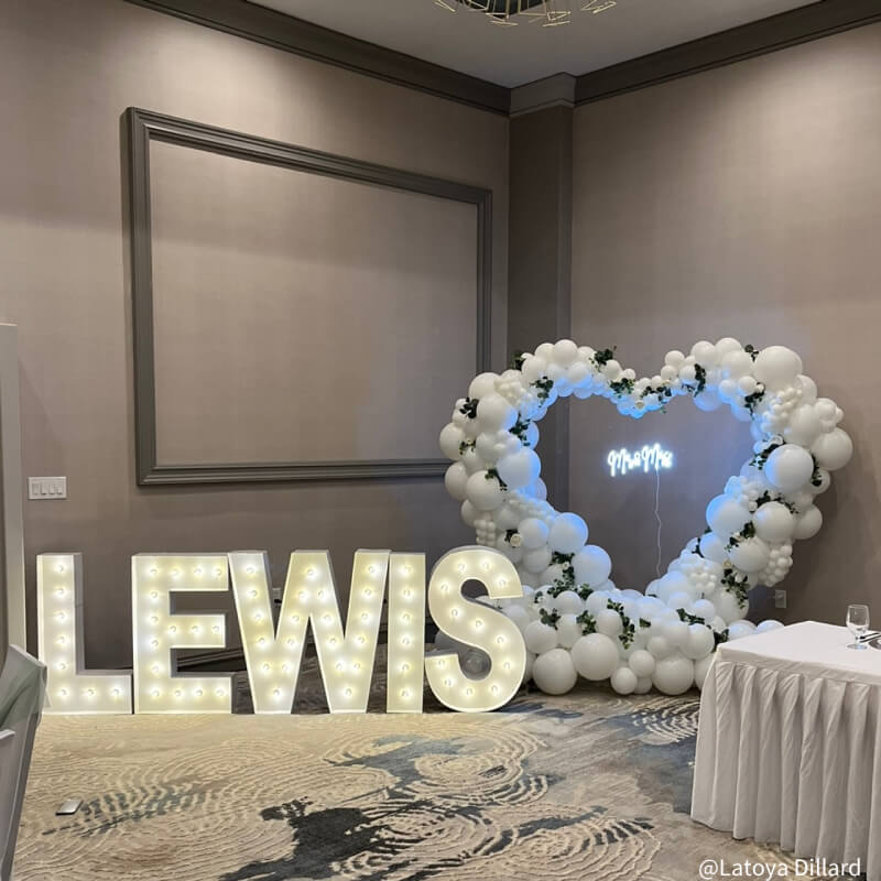 6.5ft Party & Hoop Balloon Heart Shape Loop Flower Arch Photo Booth Backdrop Stand Heart Backdrop-ubackdrop