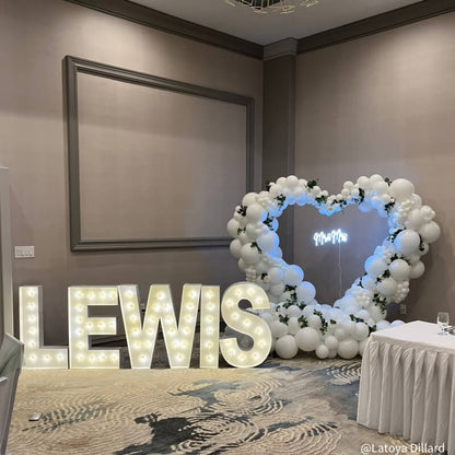 6.5ft Party & Hoop Balloon Heart Shape Loop Flower Arch Photo Booth Backdrop Stand Heart Backdrop-ubackdrop