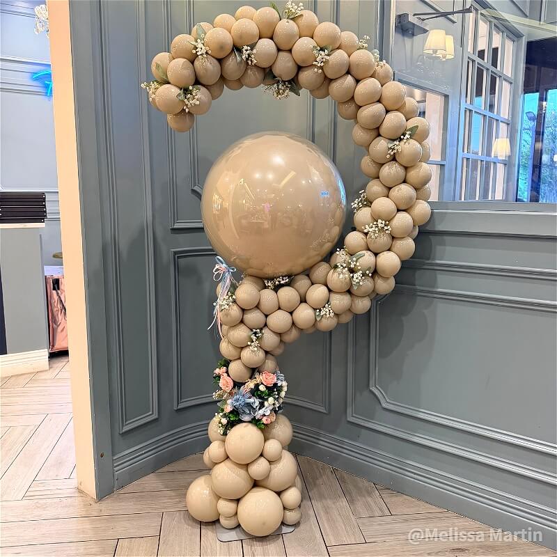 1m Party & Hoop Balloon Circle Loop Stand Moon | Question Mark | Half Circle Shape Balloon Arch Frame-ubackdrop