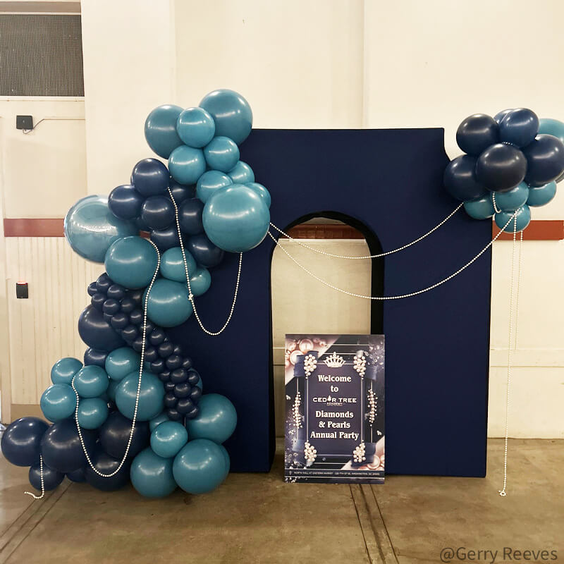 6.5x7.2ft Black Arc de Triomphe Party Backdrop Stand-ubackdrop