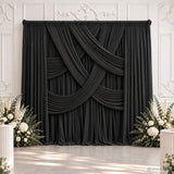 Black Double-Layer Backdrop Draping Panels with Rod Pocket