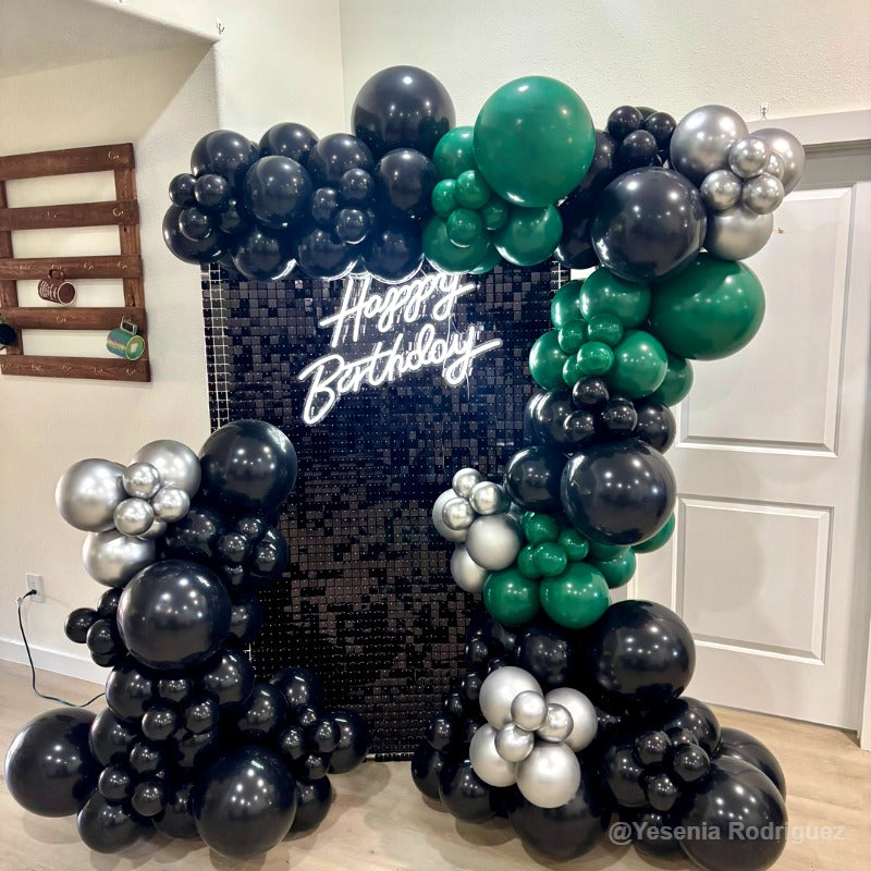Black Shimmer Wall Panels – Easy Setup Wedding/Event/Theme Party Decorations-ubackdrop