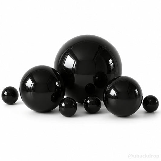 Black Big Matte Inflatable Balls – Reusable Party & Event Decor-ubackdrop