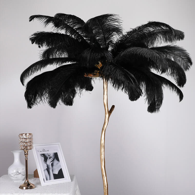 24"-26" Length Black Natural Ostrich Feathers Centerpiece Filler-ubackdrop