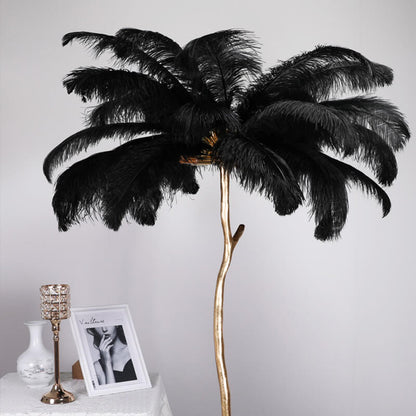 24"-26" Length Black Natural Ostrich Feathers Centerpiece Filler-ubackdrop