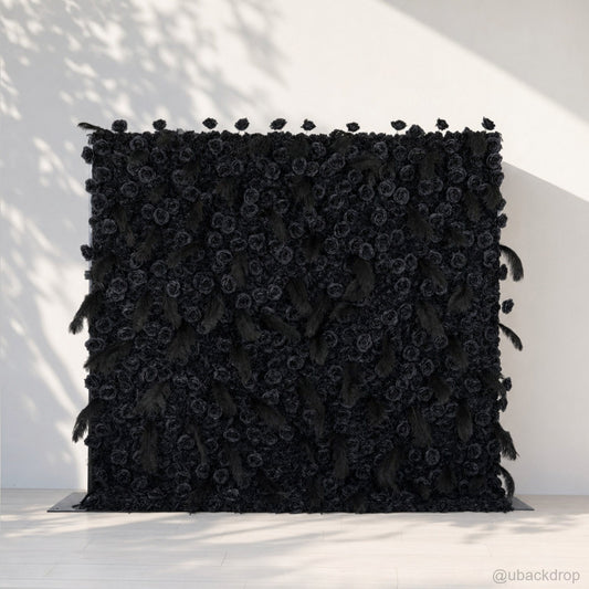 black-rose-flower-wall-backdrop-for-wedding-party-event