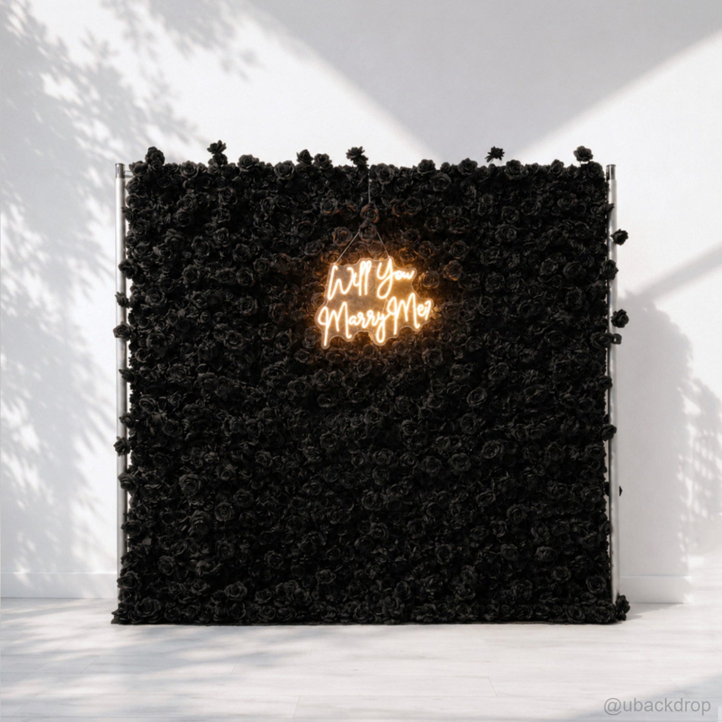black-rose-flower-wall-with-neon-sign-backdrop-for-wedding-party-event