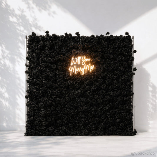black-rose-flower-wall-with-neon-sign-backdrop-for-wedding-party-event
