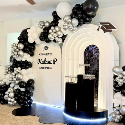 4x7ft Chiara Arched Backdrop Frame Custom Arched Wall Backdrop Cover for Party Decoration-ubackdrop