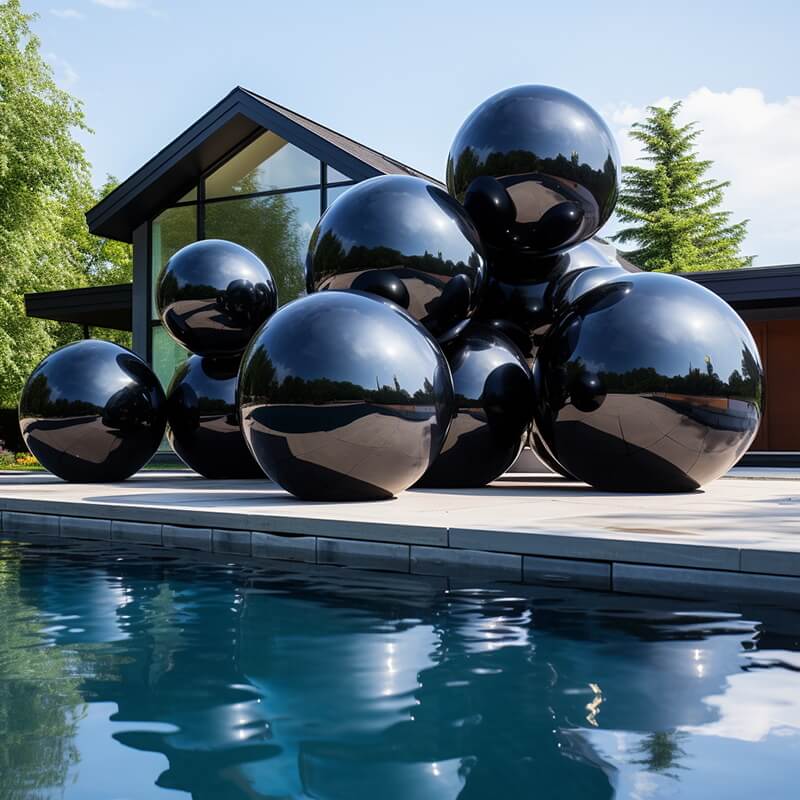 Black Inflatable Mirror Ball Reusable Big Bubble Balloon-ubackdrop