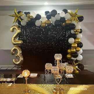 Black Shimmer Wall Panels – Easy Setup Wedding/Event/Theme Party Decor ...