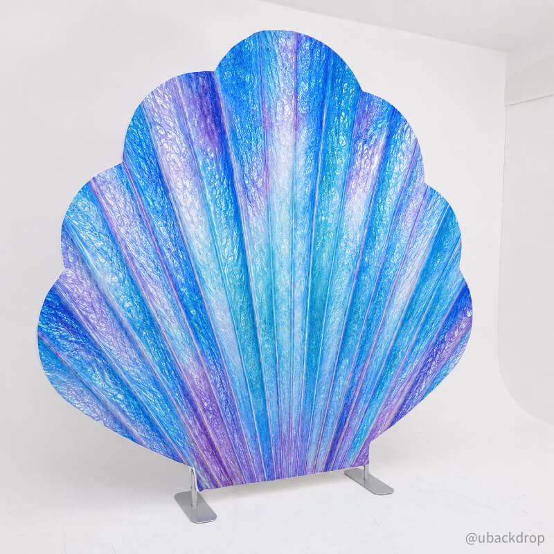 9.7x9ft Seashell-Shaped Metal Backdrop Stand for Mermaid & Under the Sea Party Decor