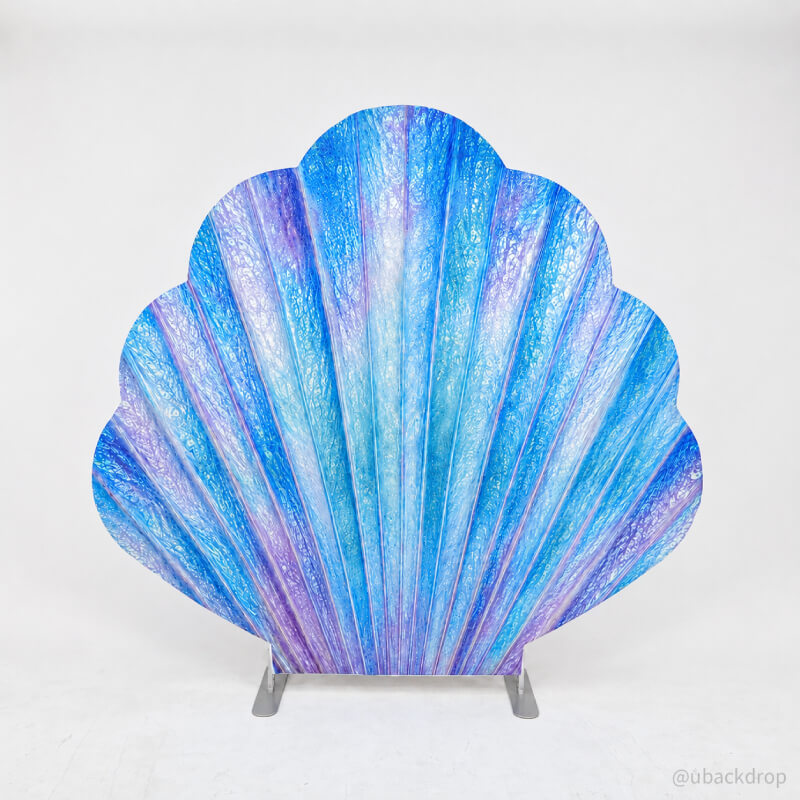 9.7x9ft Seashell-Shaped Metal Backdrop Stand for Mermaid & Under the Sea Party Decor