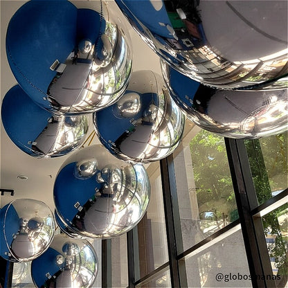 Silver Inflatable Mirror Ball Reusable Big Bubble Balloon-ubackdrop