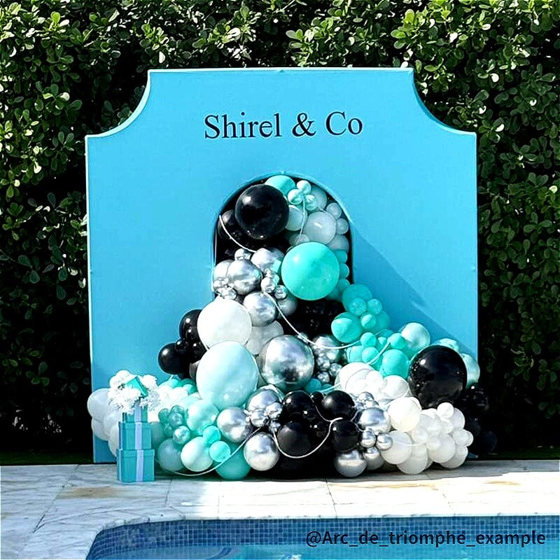 6.5x7.2ft Black Arc de Triomphe Party Backdrop Stand-ubackdrop