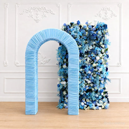 4.3x7ft 3D Dual-Tube Ruched Fabric Cover Arch Stand for Event Decor-ubackdrop