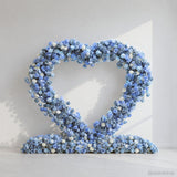 Blue Roses Heart Shaped Flower Wall For Baby Shower Decoration