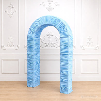 4.3x7ft 3D Dual-Tube Ruched Fabric Cover Arch Stand for Event Decor-ubackdrop