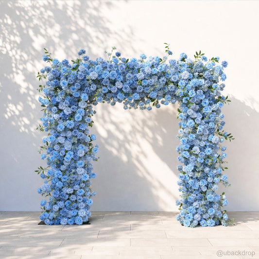 blue-white-floral-arch-stand-backdrop-for-wedding-party-event