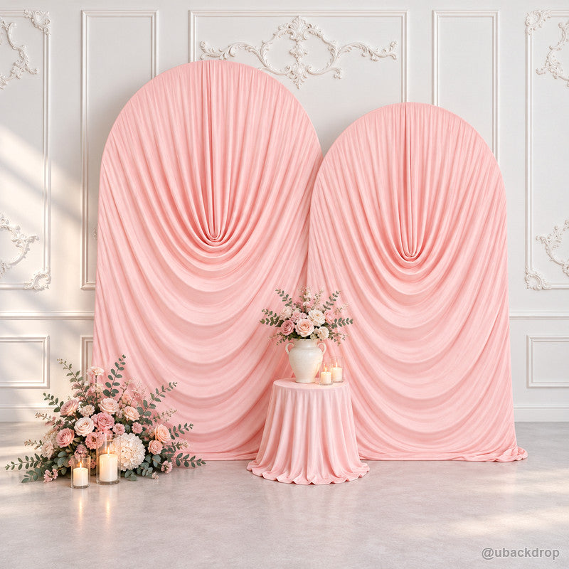 Blush Pink Cowl Draped Chiara Arch Backdrop Cover – ubackdrop