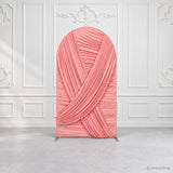 Blush Pink Crisscross Draped Arch Backdrop Cover
