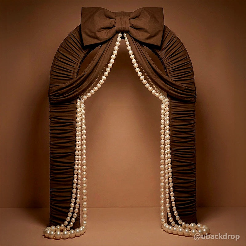 4.3x7ft 3D Dual-Tube Ruched Fabric Cover Arch Stand for Event Decor-ubackdrop