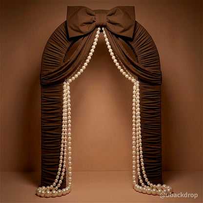 4.3x7ft 3D Dual-Tube Ruched Fabric Cover Arch Stand for Event Decor-ubackdrop