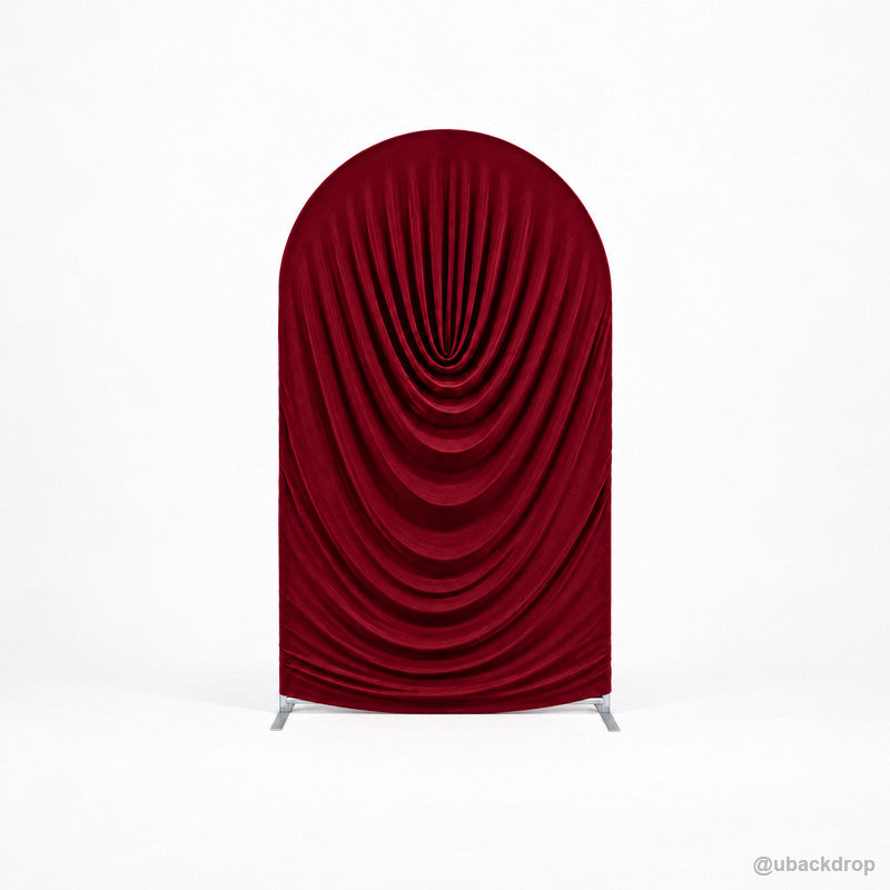 Burgundy Cowl Draped Chiara Arch Backdrop Cover – ubackdrop