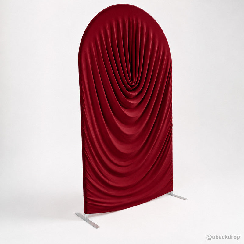 Burgundy Cowl Draped Chiara Arch Backdrop Cover – ubackdrop
