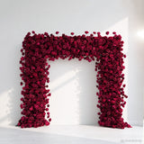 Red Roses Fabric Artificial Flower Wall Arch Wedding Party Decoration