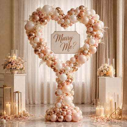 Champagne balloon heart party stand romantic proposal backdrop