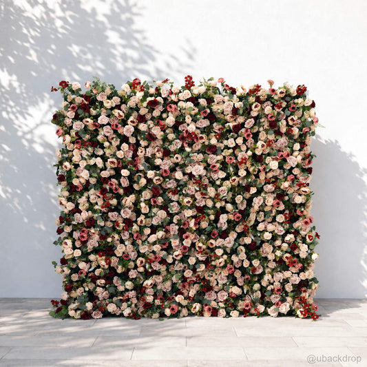 champagne-blush-rose-flower-wall-backdrop-for-wedding-party-event