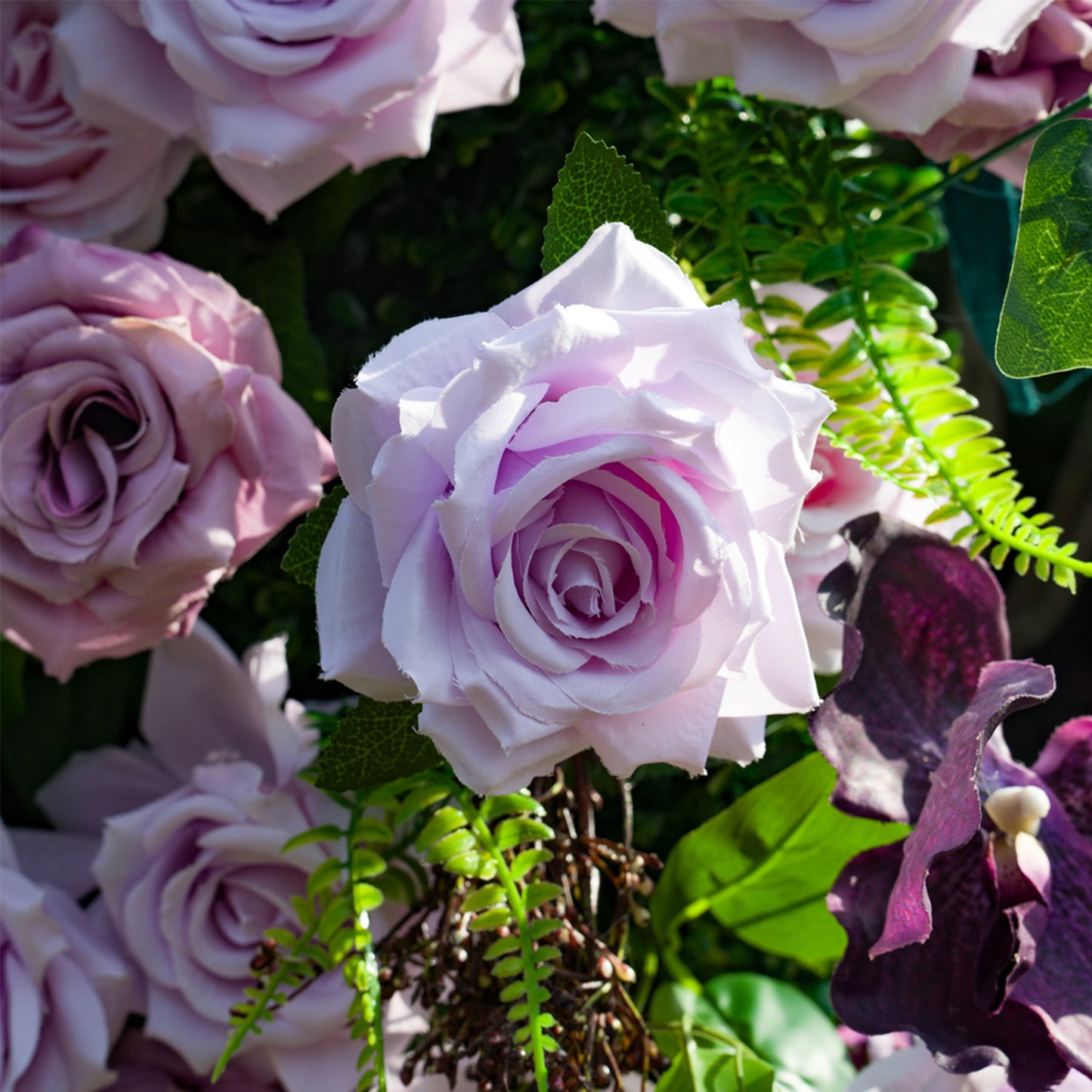 5D Purple Rose Flower Backdrop Rolling Up Curtain for Wedding Event Party Decor