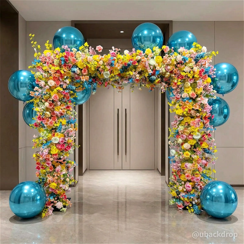 Colorful Arch Artificial Flower Wall For Event Wedding-ubackdrop